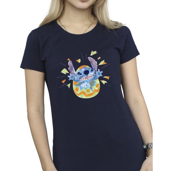 Disney Dam Lilo & Stitch Cracking Egg T-shirt i bomull Navy Blue S