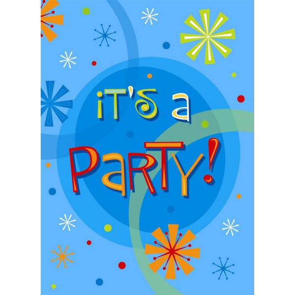Unika Party Stellar Birthday Invitations (Förpackning om 8) One Size Blue One Size