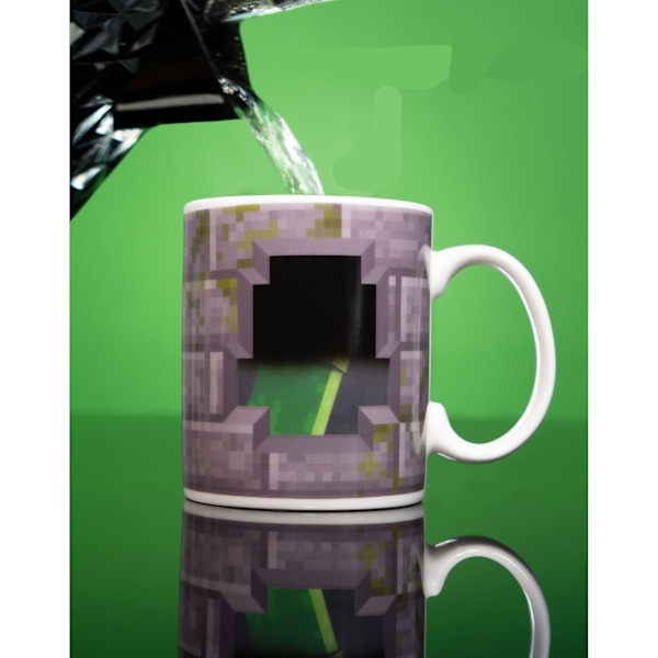 Minecraft Creeper Värmeförändrande Mugg En Storlek Grå/Grön Grey/Green One Size