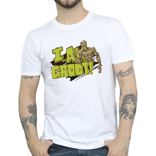 Guardians Of The Galaxy Herr I Am Groot T-shirt S Vit White S