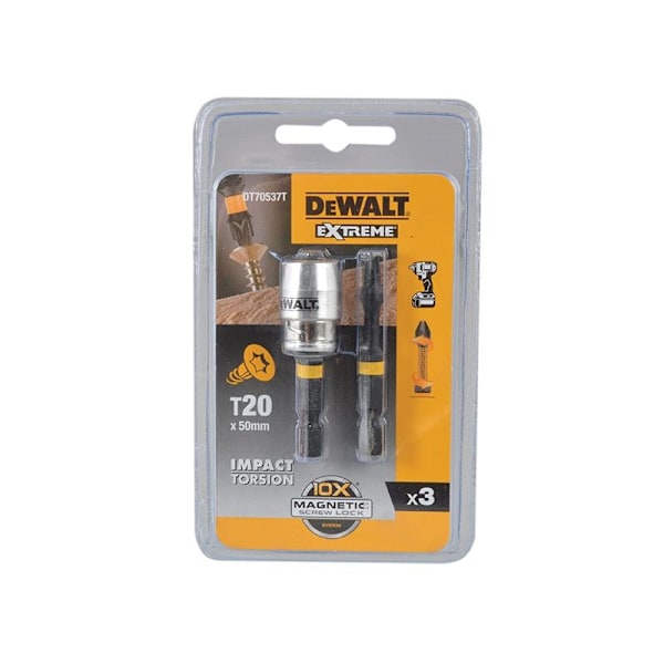 Dewalt Elverktyg Impact Torsion & Magnetisk Screwlock Hylsa S Multi Colour 2 x T20 50mm