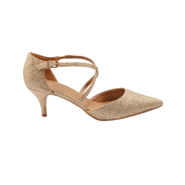 Where's That From Dam/Damer Kennedi Glitter Crossover Strap Gold 7 UK Wide