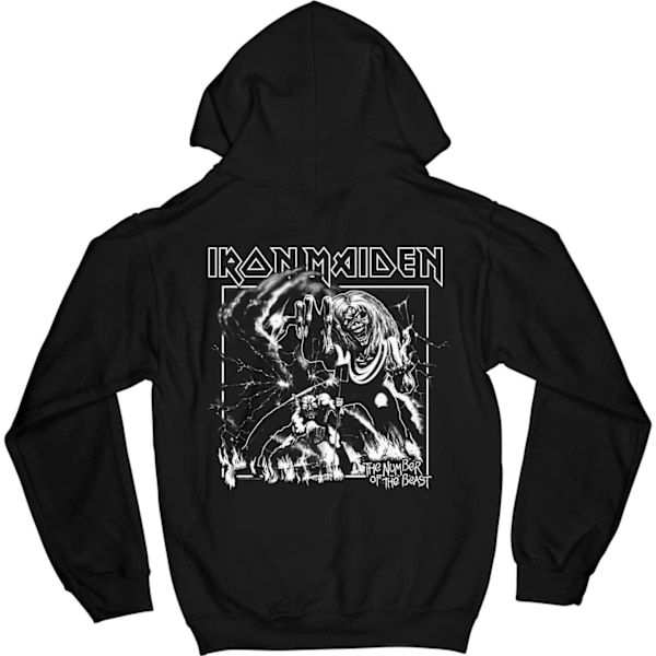 Iron Maiden Unisex Vuxen Number Of The Beast Tryck På Baksidan Hoodie Black S