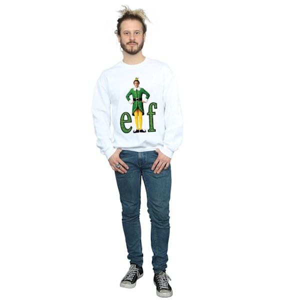 Elf Mens Buddy Logo Sweatshirt XXL Vit White XXL