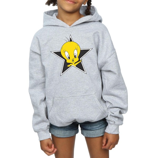 Looney Tunes Girls Tweety Pie Star Hoodie 9-11 år Sports Grå Sports Grey 9-11 Years