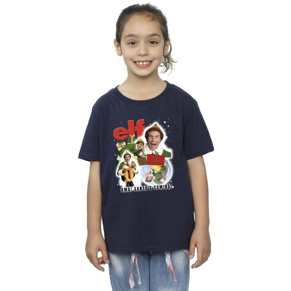 Elf Girls Buddy Collage T-shirt i bomull 12-13 år Marinblå Navy Blue 12-13 Years