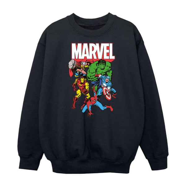 Marvel Avengers Boys Group Shot Sweatshirt 7-8 Years Black Black 7-8 Years