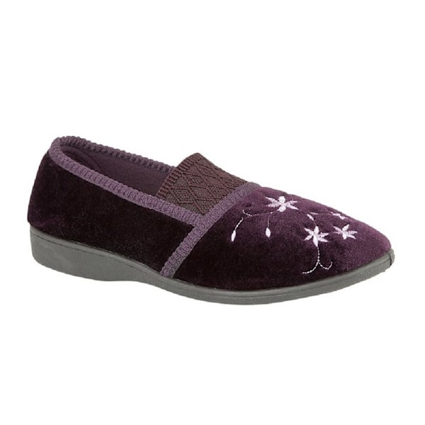 Zedzzz Dam/Dam Joanna Broderade Tofflor 7 UK Lila Purple 7 UK