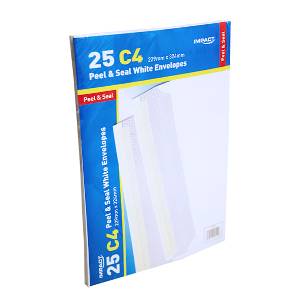 Impact C4 Självförslutande Kuvert En Storlek Vit White One Size