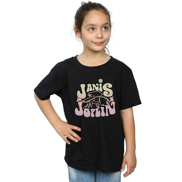 Janis Joplin Girls Pastel Logo Bomull T-shirt 12-13 år Svart Black 12-13 Years