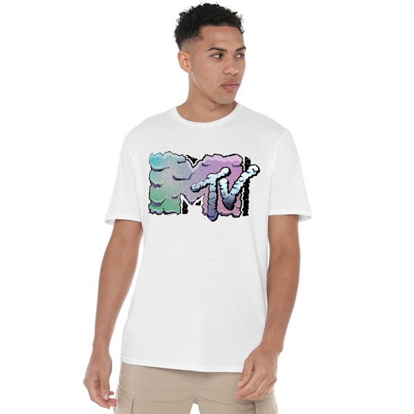 MTV Herr Gradient T-Shirt 4XL Vit White 4XL