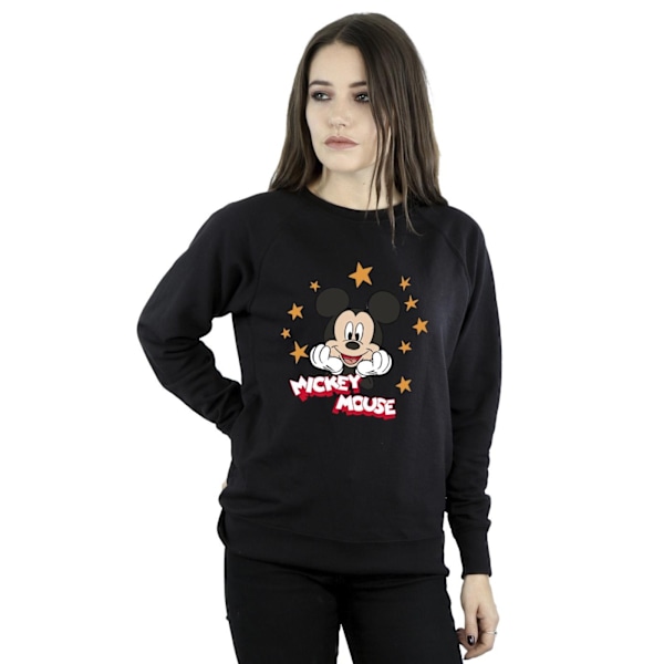 Disney Dam/Kvinnor Mickey Mouse Stjärnor Sweatshirt L Svart Black L