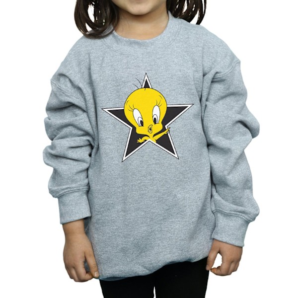 Looney Tunes Girls Tweety Pie Star Sweatshirt 7-8 år Sport Sports Grey 7-8 Years