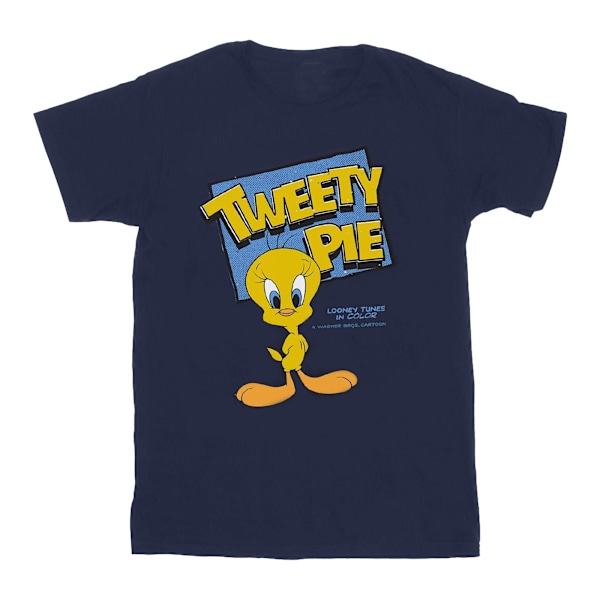 Looney Tunes Girls Tweety Pie Bomull T-shirt 7-8 år Marinblå Navy Blue 7-8 Years