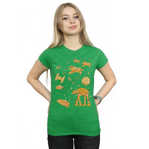 Star Wars Dam/Damer Gingerbread Battle Bomull T-shirt M Irländsk Grön Irish Green M