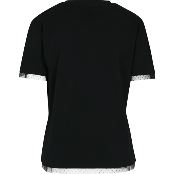 Bygg ditt varumärke T-shirt med spetsdekoration för kvinnor/damer XS svart Black XS