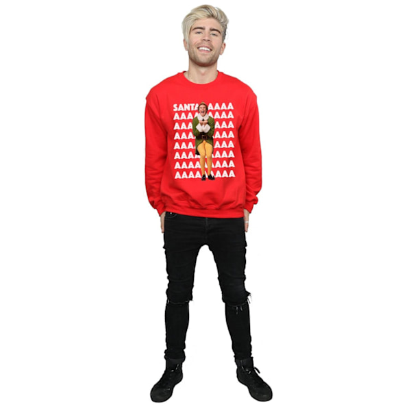 Elf Mens Buddy Santa Scream Sweatshirt M Röd Red M