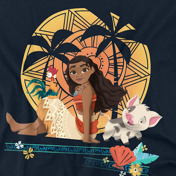 Moana Unisex Vuxen Sittande Solnedgång T-Shirt XXL Marinblå Navy XXL