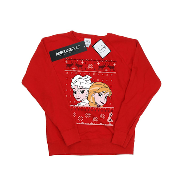 Disney Dam/Kvinnor Frozen Jul Anna Och Elsa Sweatshirt Red XXL