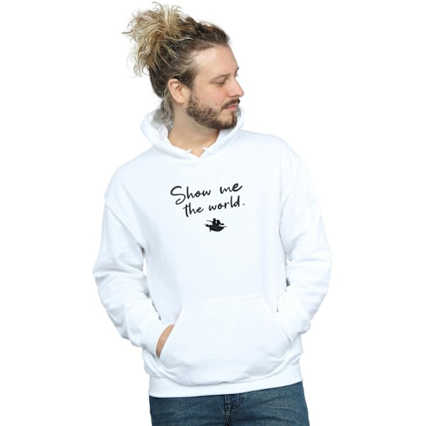 Disney Mens Aladdin Show Me The World Hoodie L Vit White L