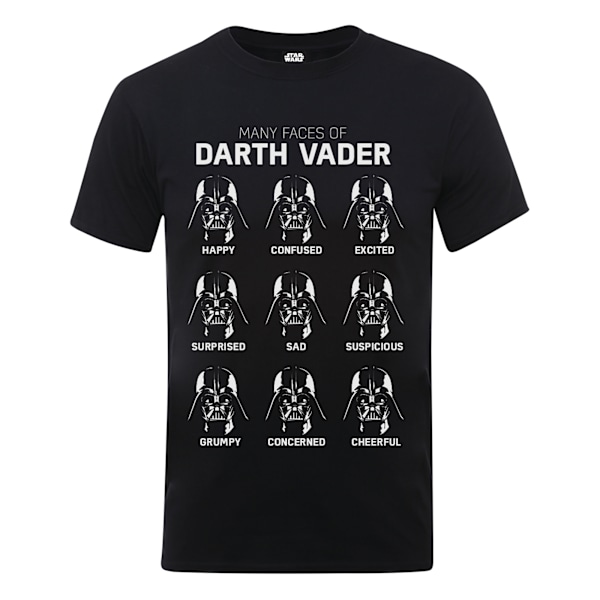 Star Wars Pojkar Många Ansikten Av Darth Vader Bomull T-Shirt 7-8 År Black 7-8 Years