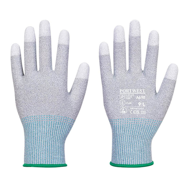 Portwest Unisex Vuxen A698 - MR13 ESD Säkerhetshandskar (12-pack) Grey/White/Blue 10
