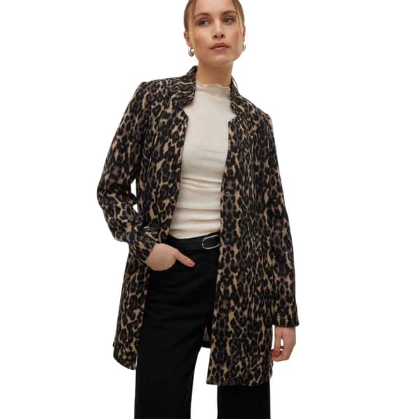 Vero Moda Dam Katrine Leopardmönstrad Jacka 12 UK Brun Brown 12 UK