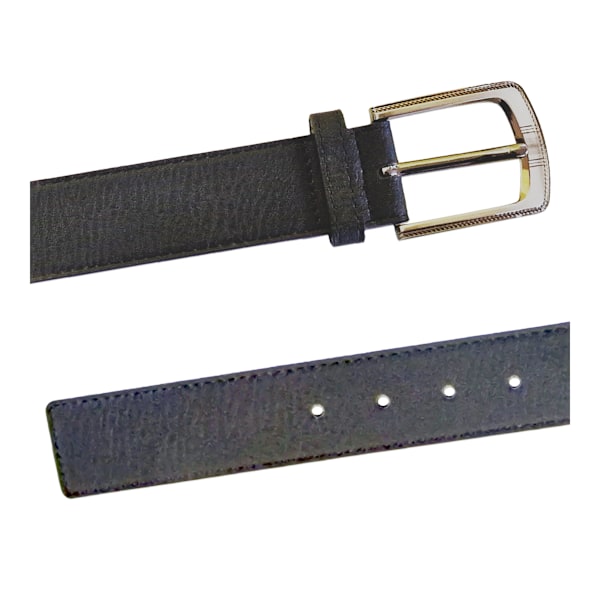 Duke Herr D555 Samuel Bältesbälte i Bonded Leather med Spänne, Storlek 40, Svart Black 40