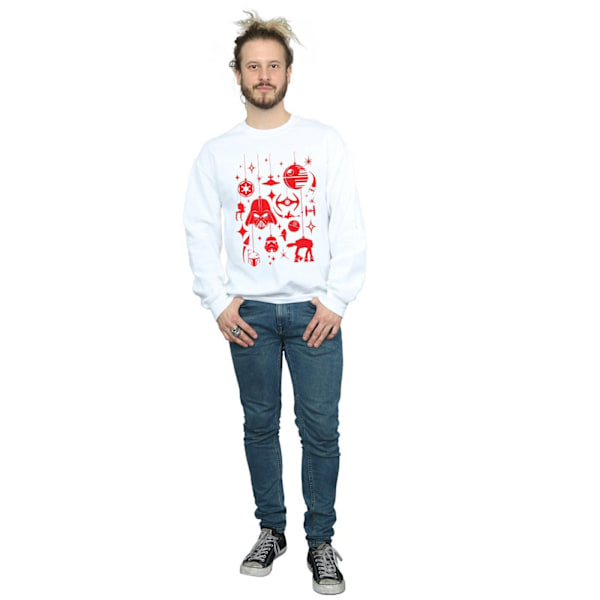 Star Wars Jul Dekorationer Sweatshirt för Herr S Vit White S