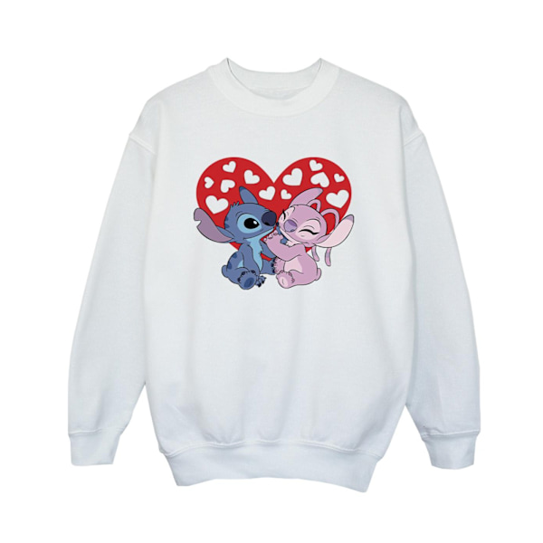 Disney Boys Lilo & Stitch Hearts Sweatshirt 7-8 år Vit White 7-8 Years