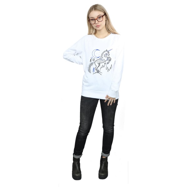 Harry Potter Dam/Dam Unicorn Line Art Sweatshirt S Vit White S