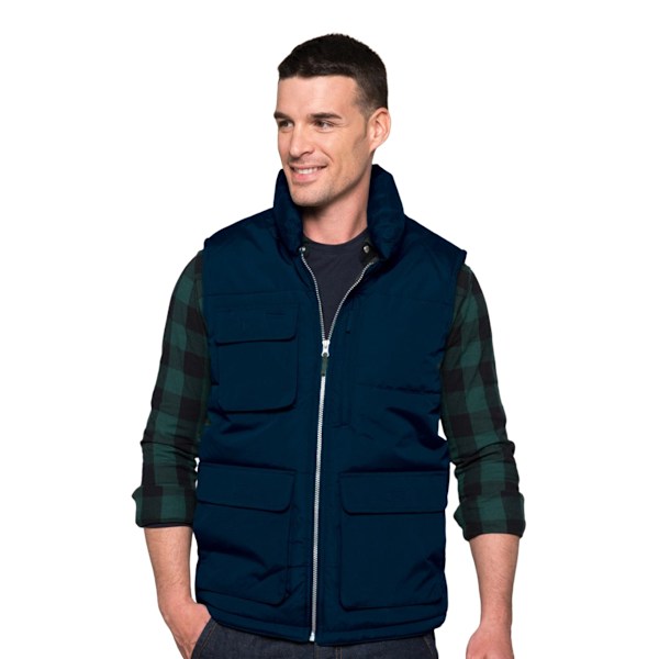 WK. Designad för arbete Herr Quiltad Hel Dragkedja Bodywarmer/Gilet 4XL Navy 4XL