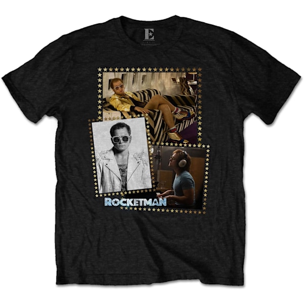 Elton John Unisex Vuxen Rocket Man Montage Bomull T-shirt XL Svart Black XL