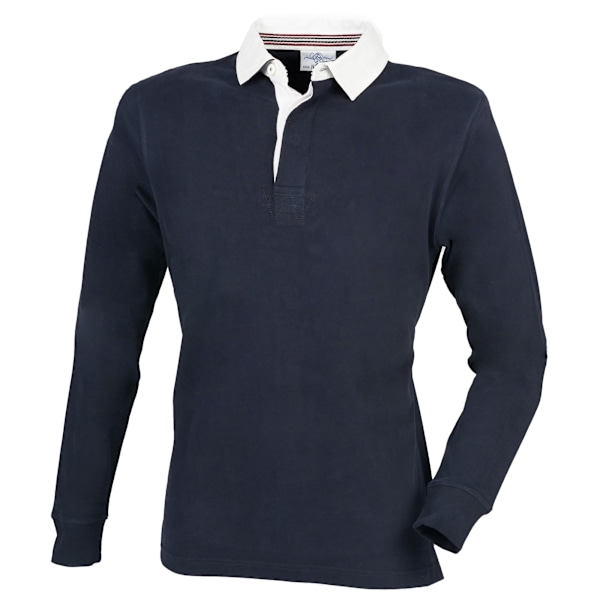 Front Row Herr Premium Långärmad Rugbytröja/Topp XL Navy Navy XL