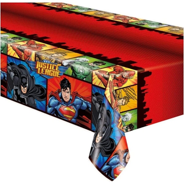 Justice League Plast Rektangulär Fest Bordsduk En Storlek M Multicoloured One Size
