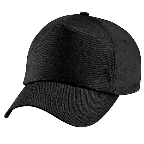 Beechfield Plain Unisex Junior Original 5 Panel Baseball Cap On Black One Size