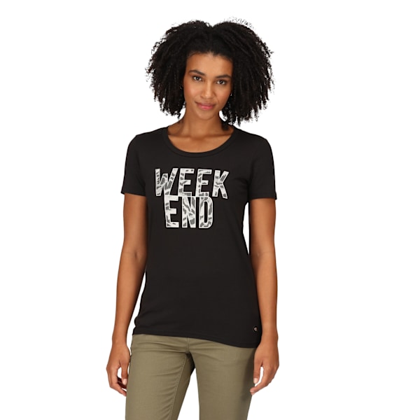 Regatta Dam/Kvinnor Filandra VII Week End T-Shirt 10 UK Svart Black 10 UK