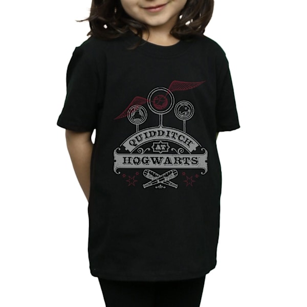Harry Potter Quidditch på Hogwarts bomullströja för flickor 7-8 år Black 7-8 Years
