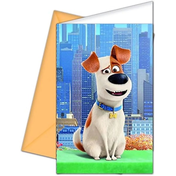 The Secret Life Of Pets Max Inbjudningar (Paket med 6) En Storlek Flerfärgad Multicoloured One Size