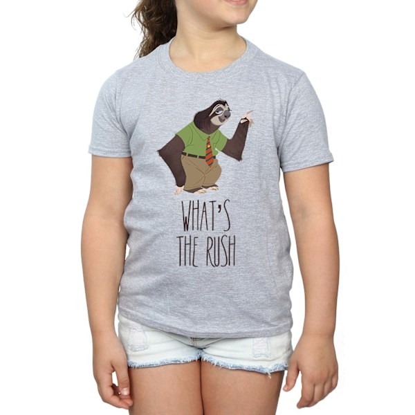 Disney Girls Zootropolis What´s The Rush Bomull T-shirt 7-8 år Sports Grey 7-8 Years