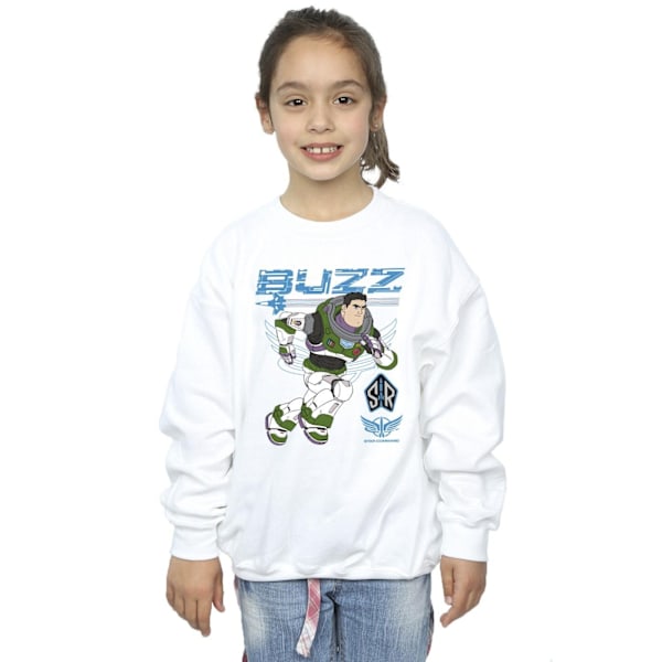 Disney Girls Lightyear Buzz Run To Action Sweatshirt 5-6 år White 5-6 Years