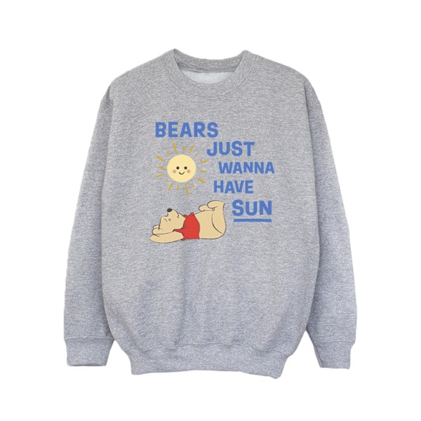 Disney Girls Winnie The Pooh Bears Just Wanna Have Sun Sweatshirt Sports Grey 12-13 Years