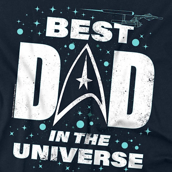 Star Trek Unisex Vuxen Bästa Pappa i Universum Fars Dag T-shirt Navy S