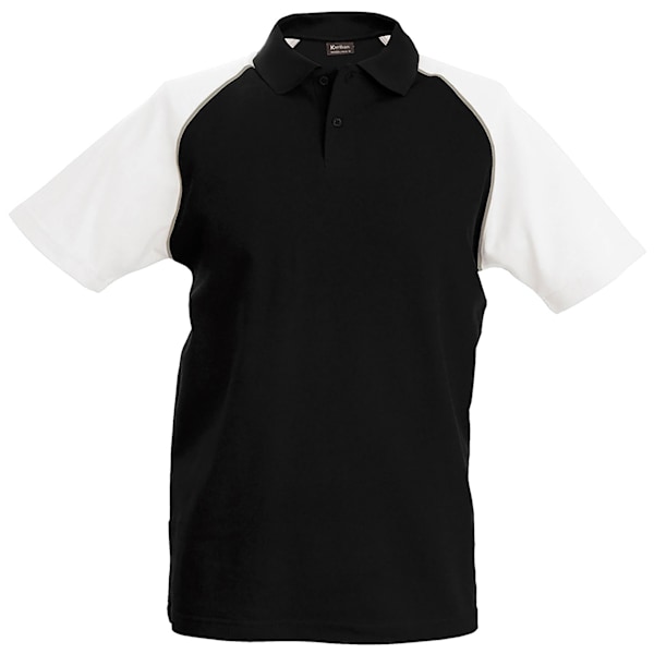 Kariban Herr Kontrast Baseball Polotröja S Svart/Ljusgrå/Vit Black/Light Grey/White S