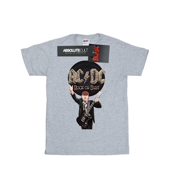 AC/DC Boys Rock Or Bust Angus Young Bomulls-T-shirt 9-11 År S Sports Grey 9-11 Years