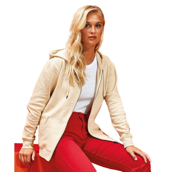 Asquith & Fox Dam/Kvinnor Dragkedja-Genom Organisk Hoodie 14 UK Na Natural 14 UK