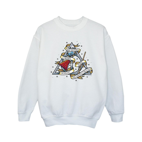 Harry Potter Flickor Dödsrelikerna Sweatshirt 3-4 År Vit White 3-4 Years