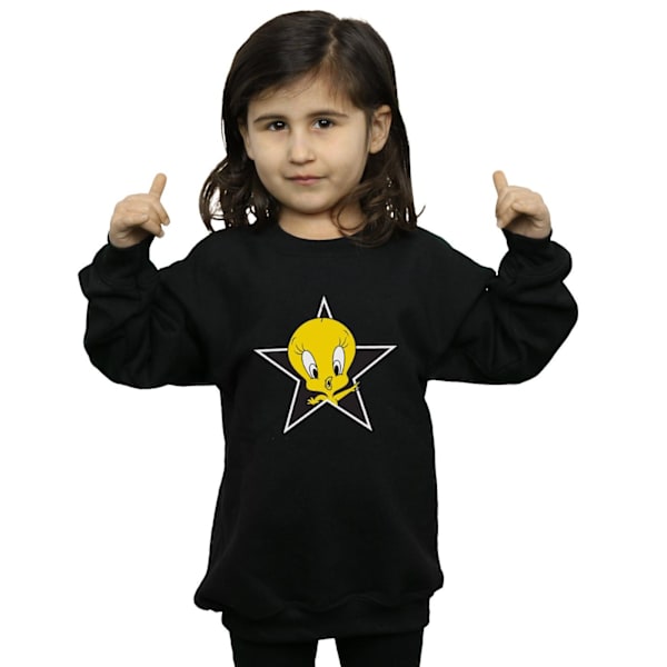 Looney Tunes Girls Tweety Pie Star Sweatshirt 9-11 år Svart Black 9-11 Years