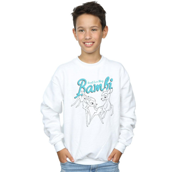 Disney Boys Bambi Great Love Story Sweatshirt 7-8 år Vit White 7-8 Years