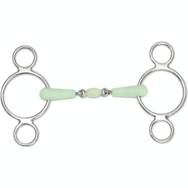 Shires Equikind Jordnötshäst 2 Ring Gag Bit 5.5in Ljusgrön Pale Green 5.5in